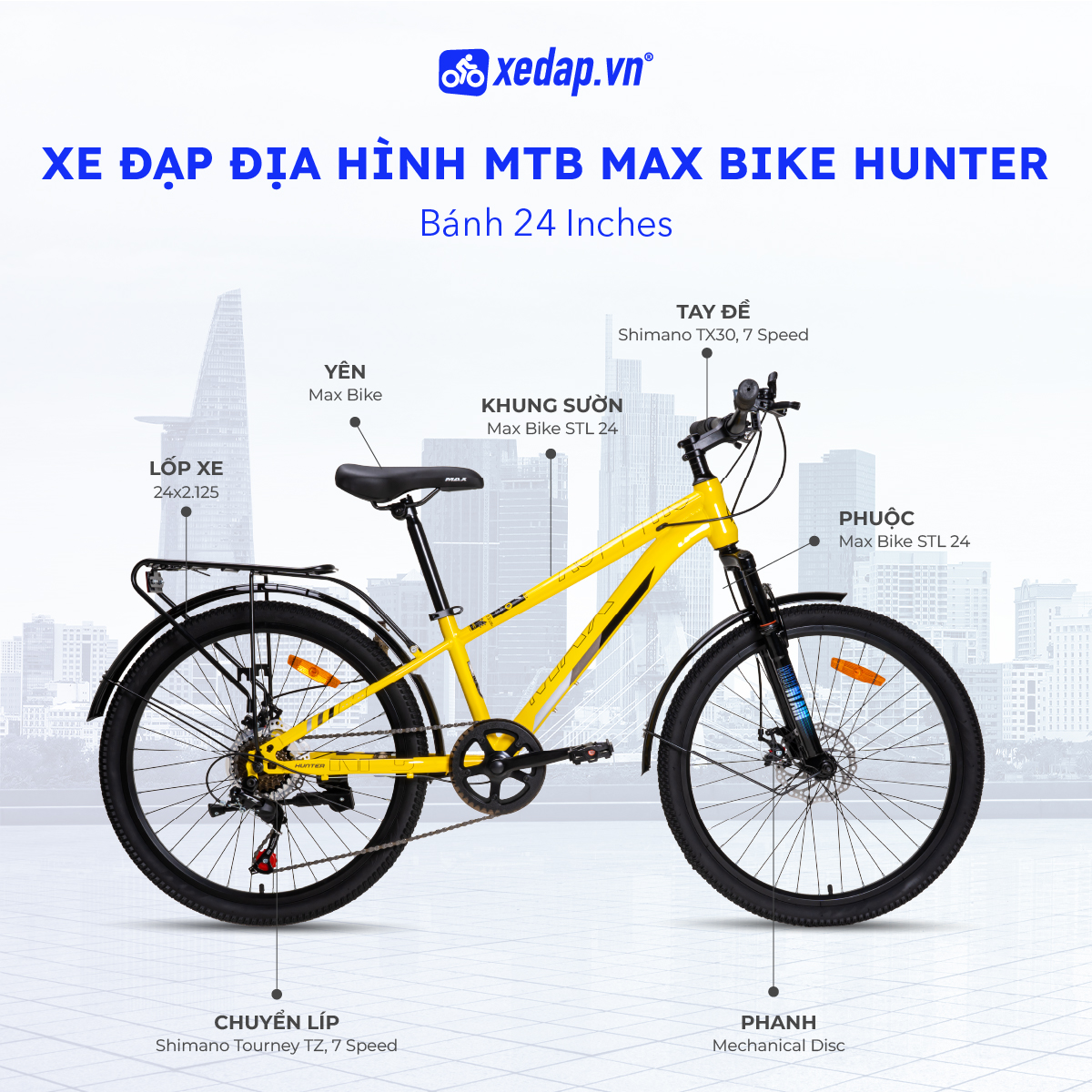 xe đạp địa hình MTB MAX BIKE Hunter